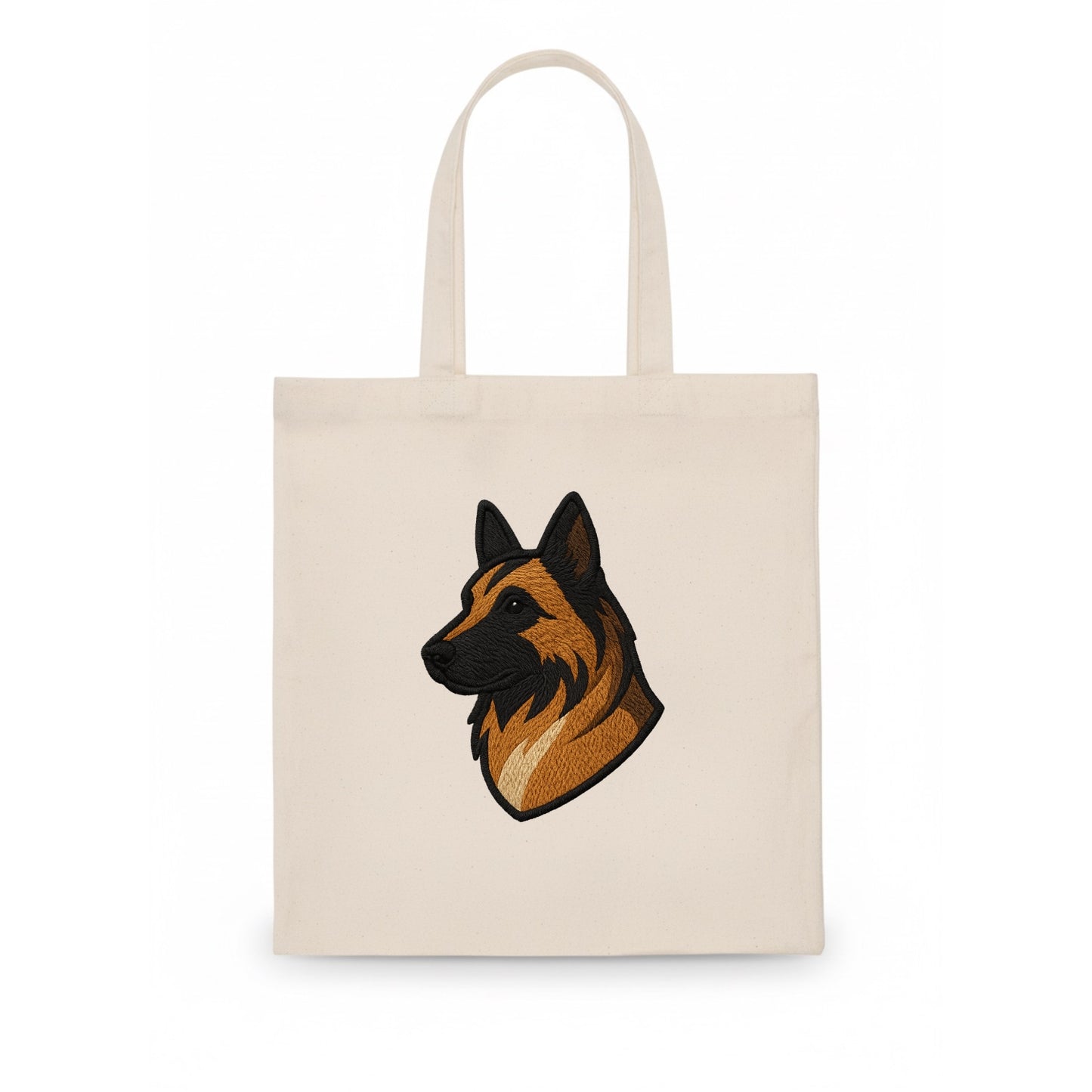 Belgian Tervuren - Fawn with black overlay embroidered design - Tote Bag - white
