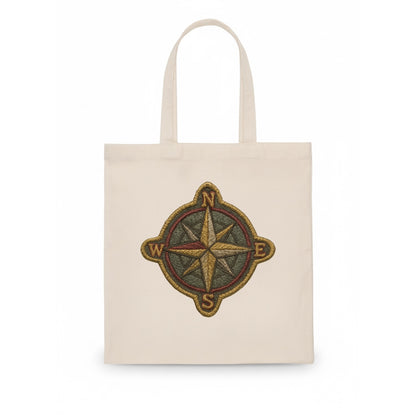 Compass rose with cardinal directions - explorer symbol - Tote Bag - white