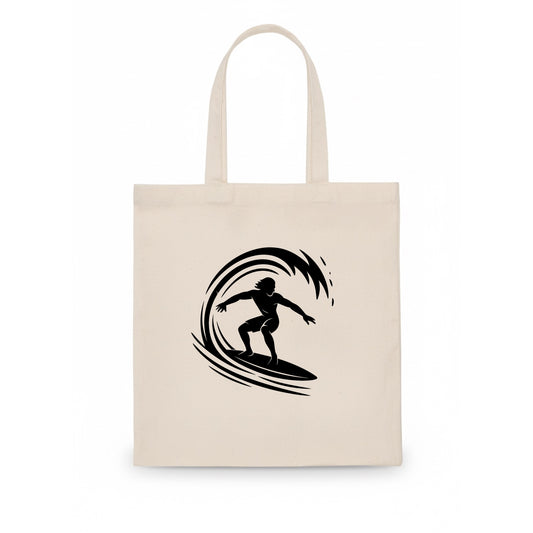 Hawaiian surfer riding big wave - Tote Bag - white