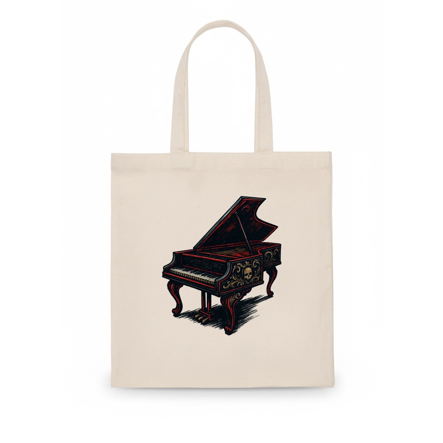 Harpsichord with baroque decorative styling - Tote Bag - white