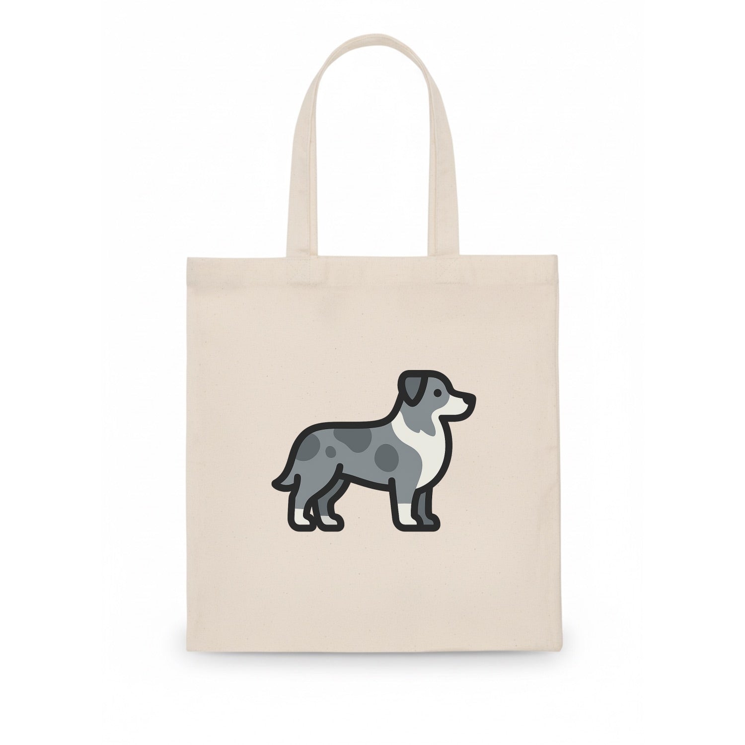 Australian Shepherd - Blue merle flat side profile - Tote Bag - white