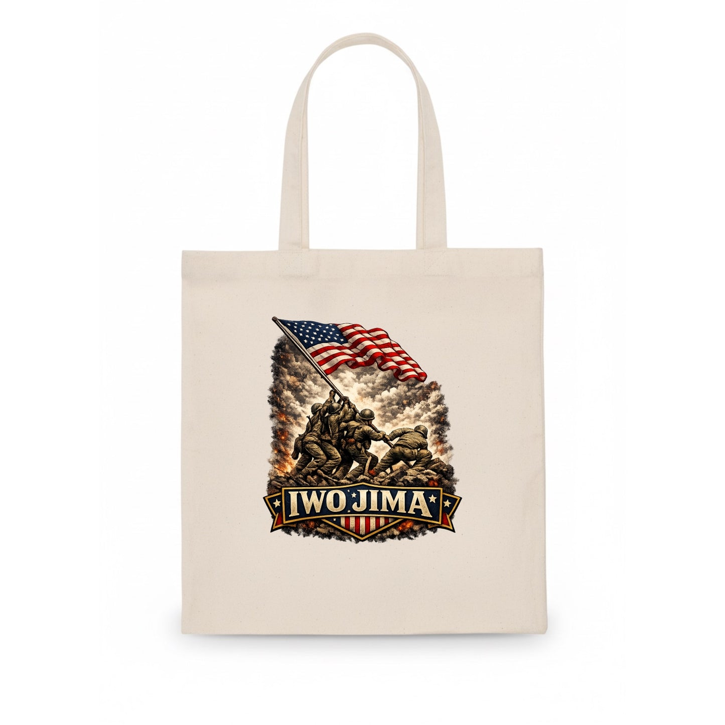 Iwo Jima Flag Raising - Tote Bag - white