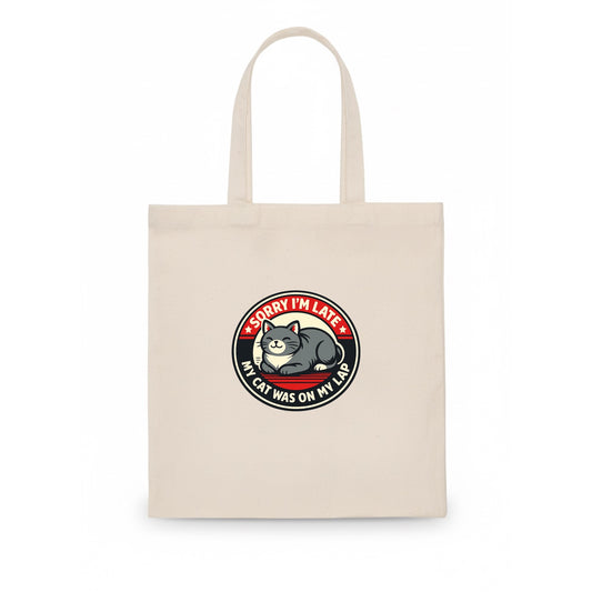 Charming Cat Loaf Excuse Emblem - Tote Bag - white