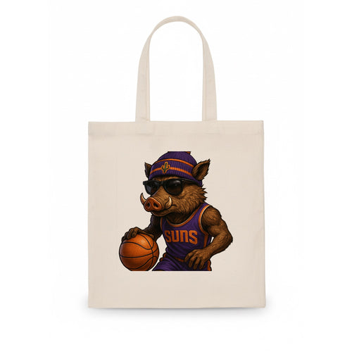 Phoenix Javelina wearing Suns beanie with cactus patch and wayfarer sunglasses - Tote Bag