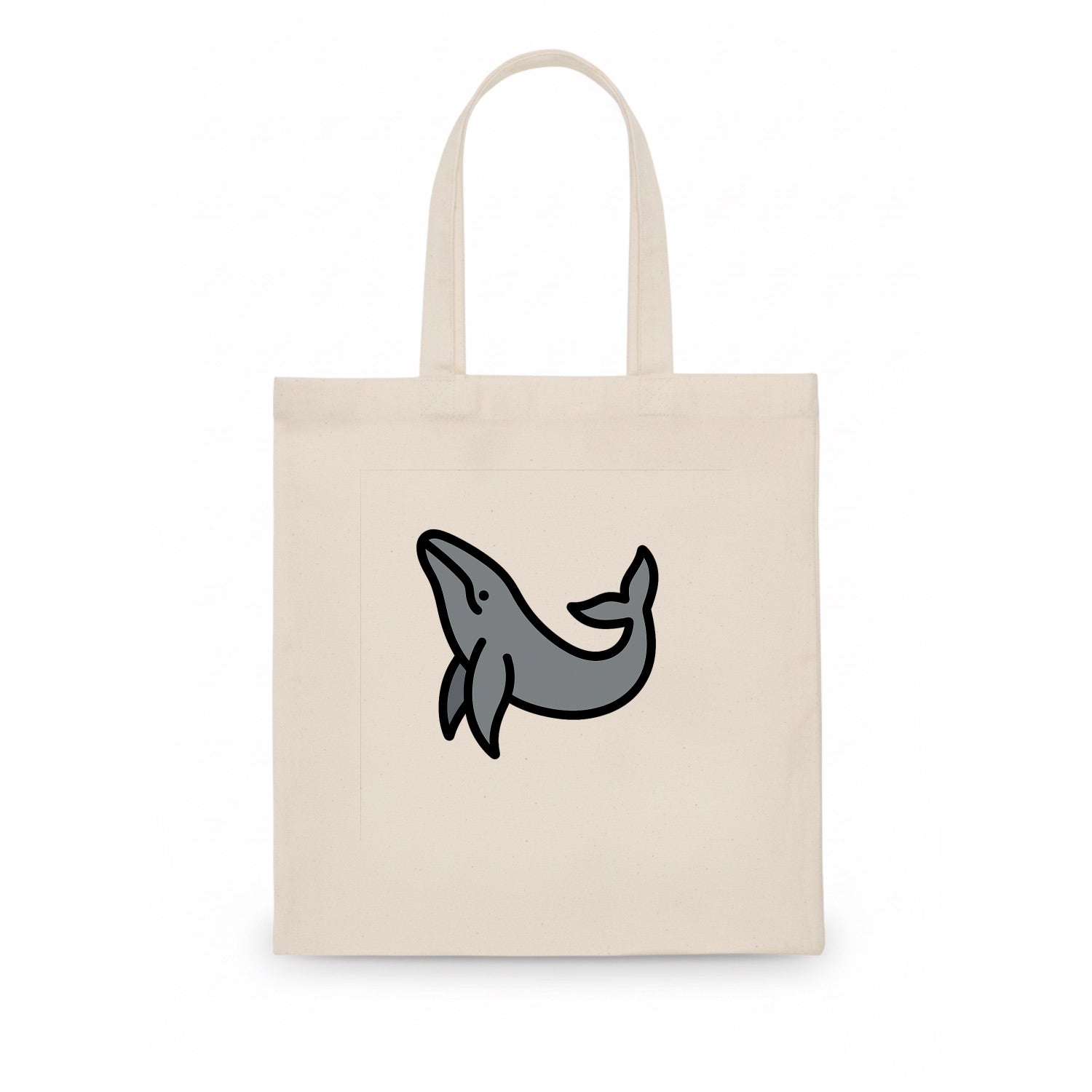 Humpback Whale - Gray breaching pose flat side profile - Tote Bag - white