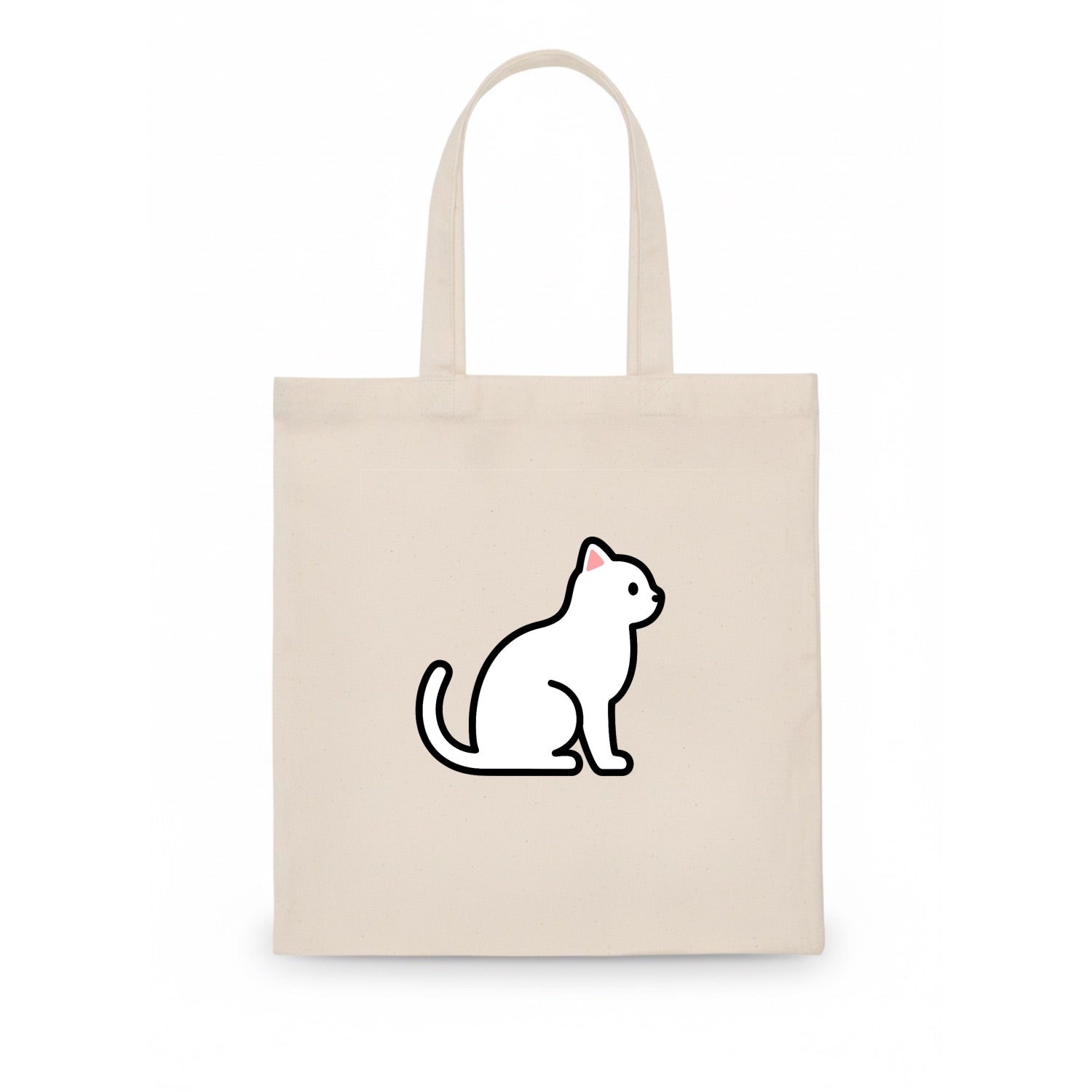 Domestic Shorthair - White classic flat side profile - Tote Bag - white