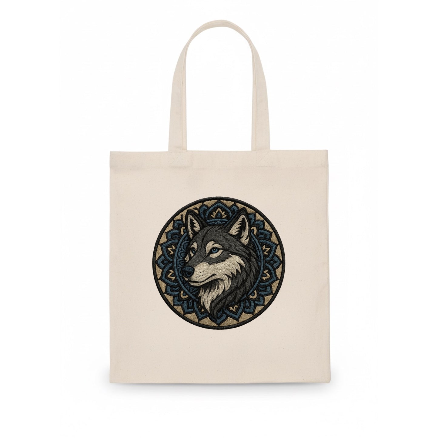 Mandala Wolf Pattern  - Tote Bag - white