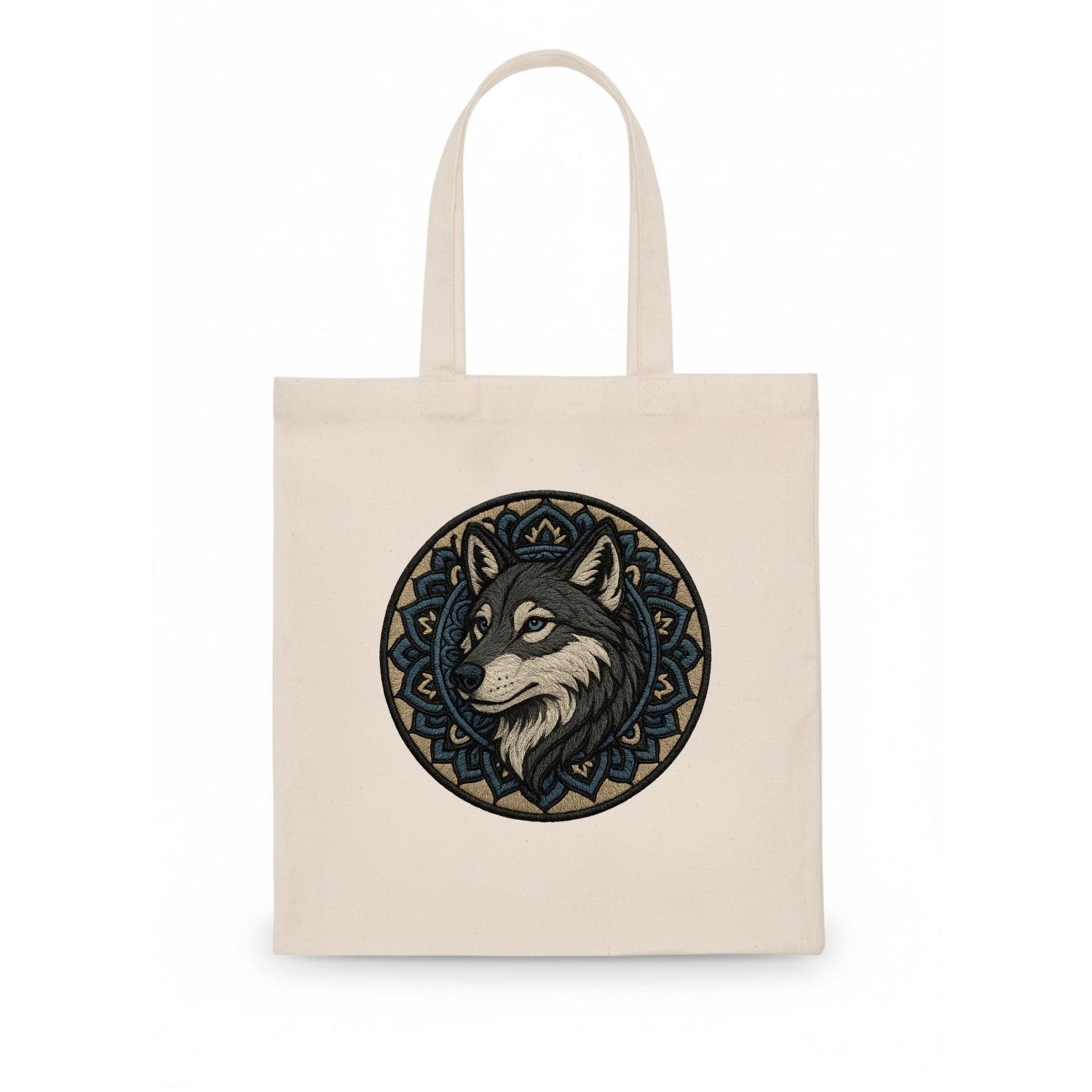 Mandala Wolf Pattern  - Tote Bag - white