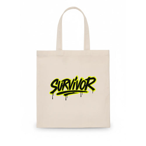 Bold typography design - SURVIVOR - overcomer, still standing, made it through - Tote Bag