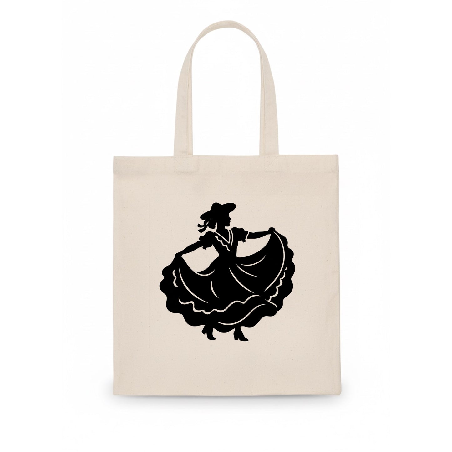 Mexican folk dancer twirling skirt - Tote Bag - white