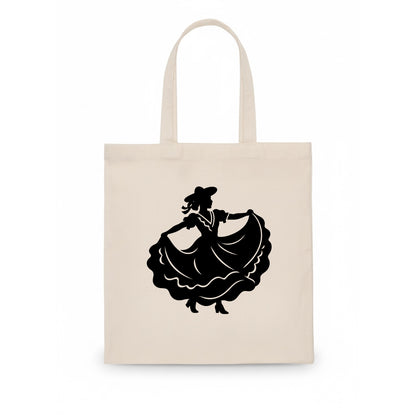 Mexican folk dancer twirling skirt - Tote Bag - white