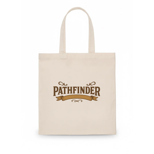 Bold typography design - "PATHFINDER" - finding the way, leading others - Tote Bag - white