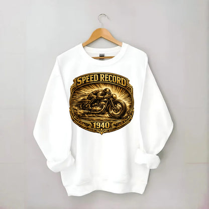 Speed Record Racer - Crewneck Sweatshirt - white