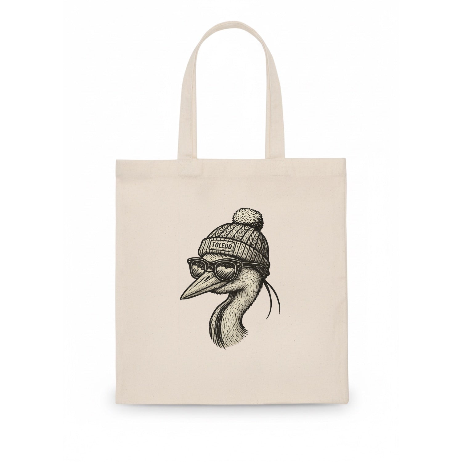 Toledo Great Blue Heron wearing Toledo b - Tote Bag - white