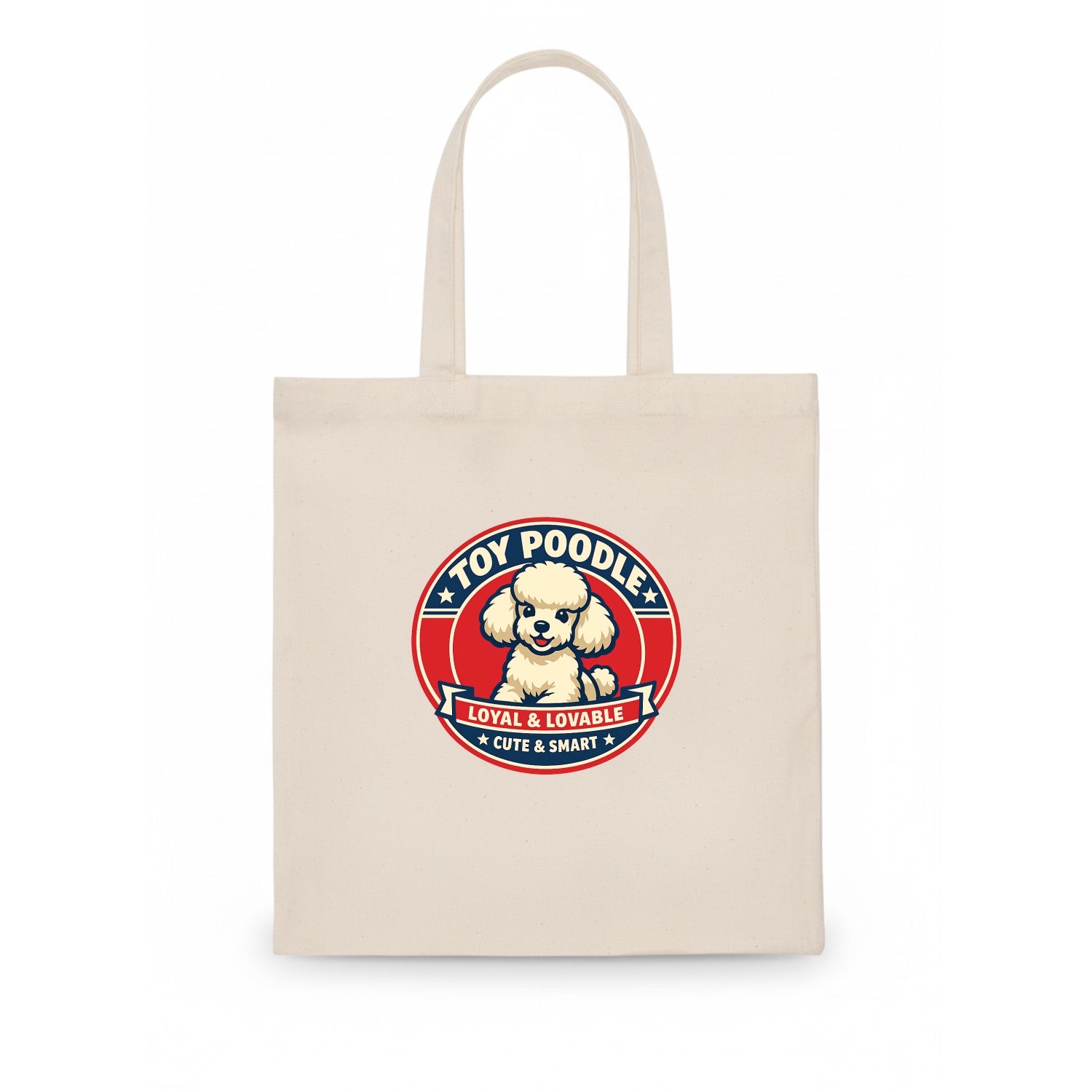 Elegant Poodle Emblem - Tote Bag - white
