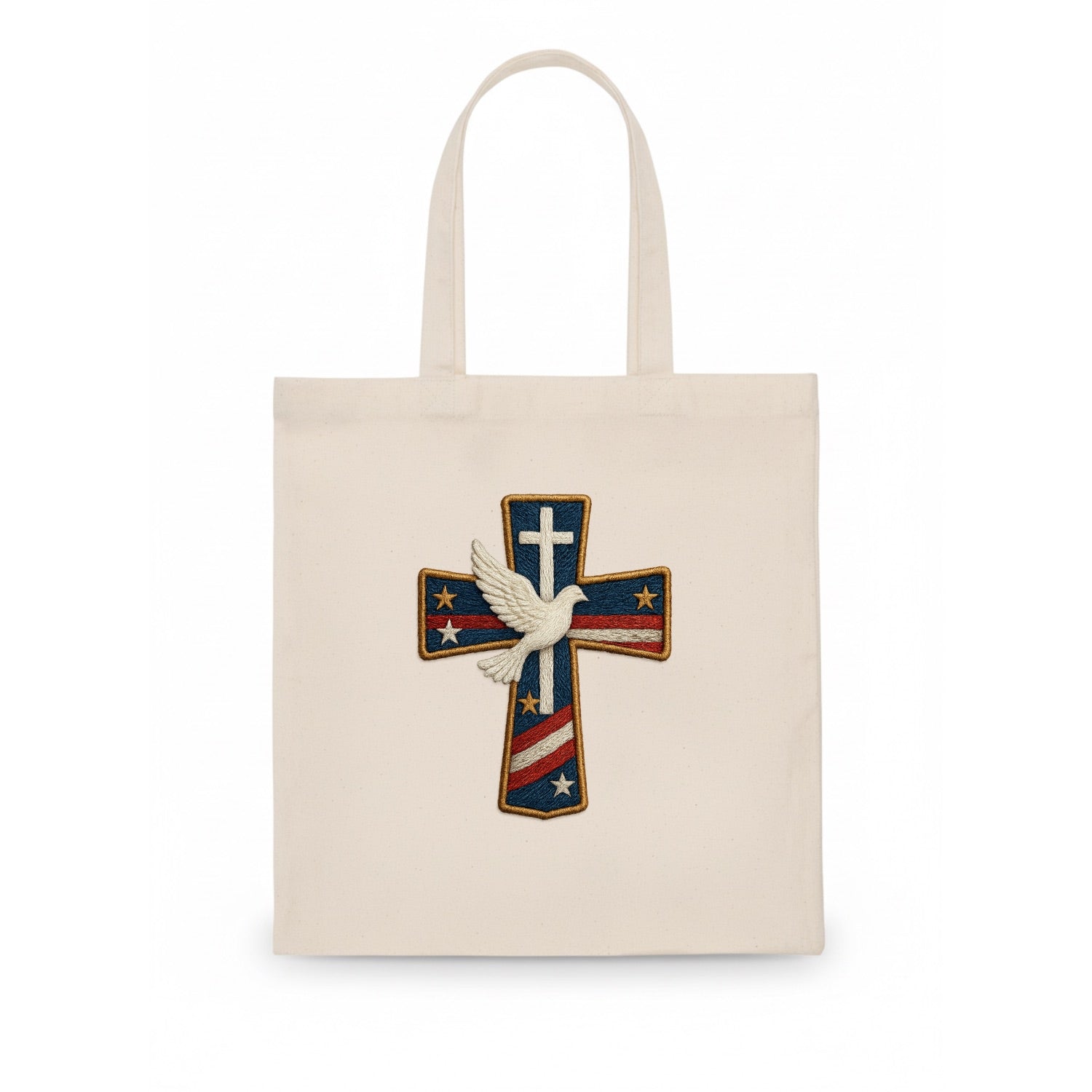 Dove and Cross  - Tote Bag - white