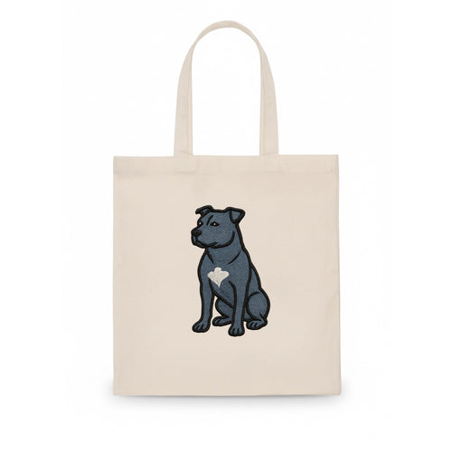 American Staffordshire Terrier - Blue embroidered design - Tote Bag