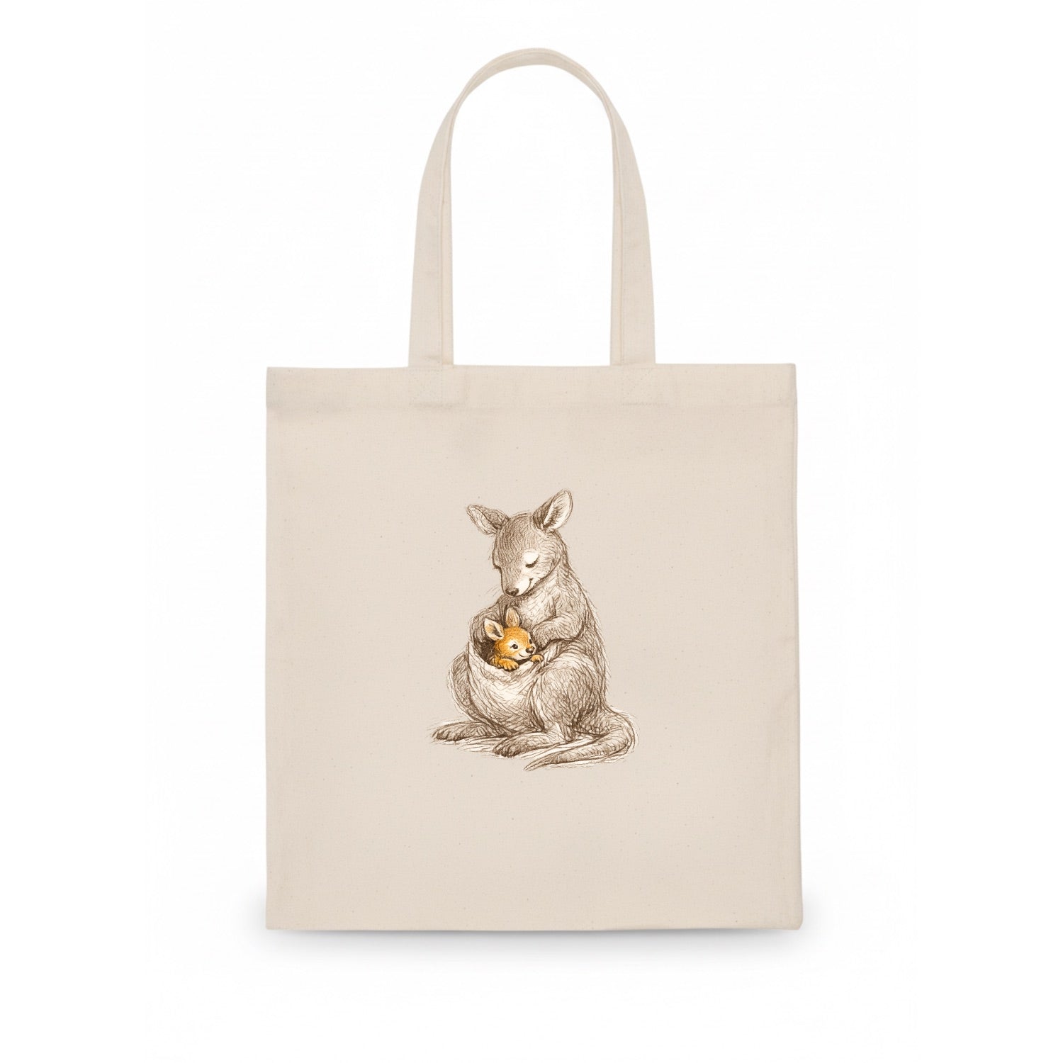 MOTHER'S POUCH | Kangaroo maternal embrace | Joey safe inside | Protective love | - Tote Bag - white