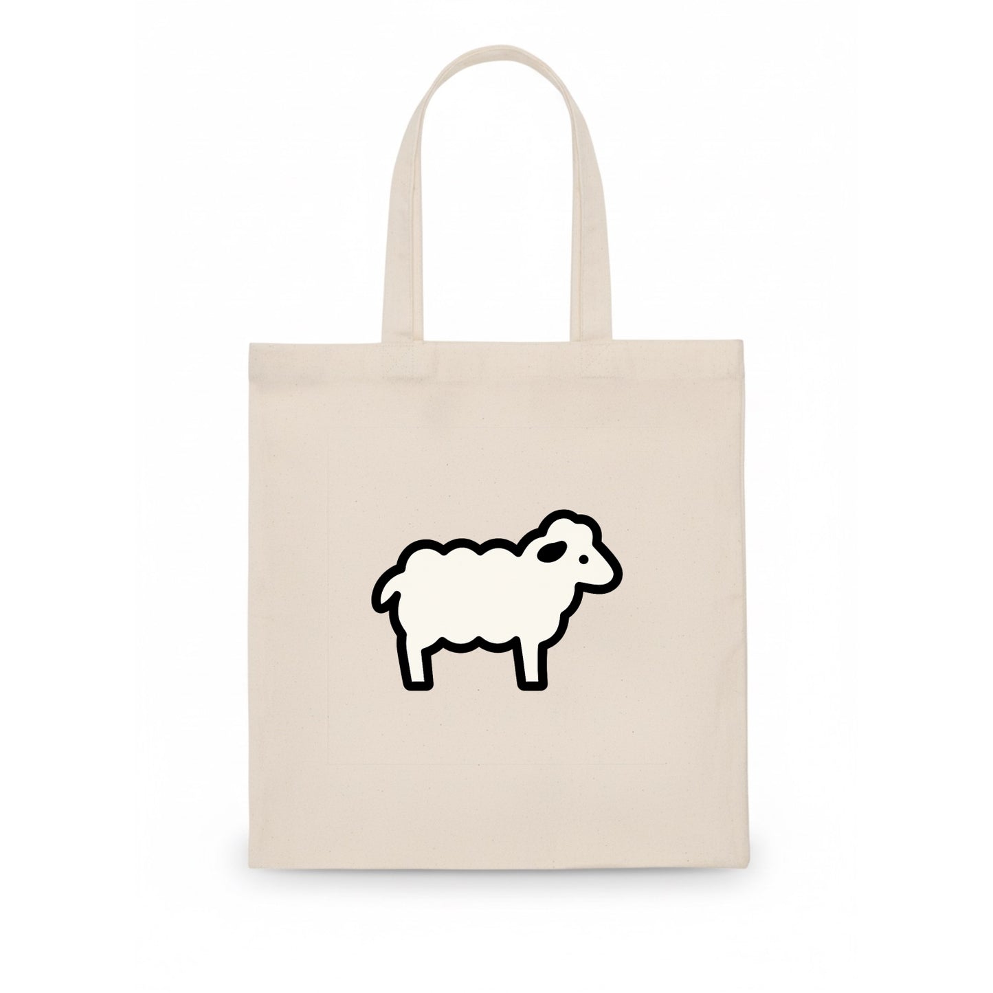 Sheep - White fluffy wool flat side profile - Tote Bag - white