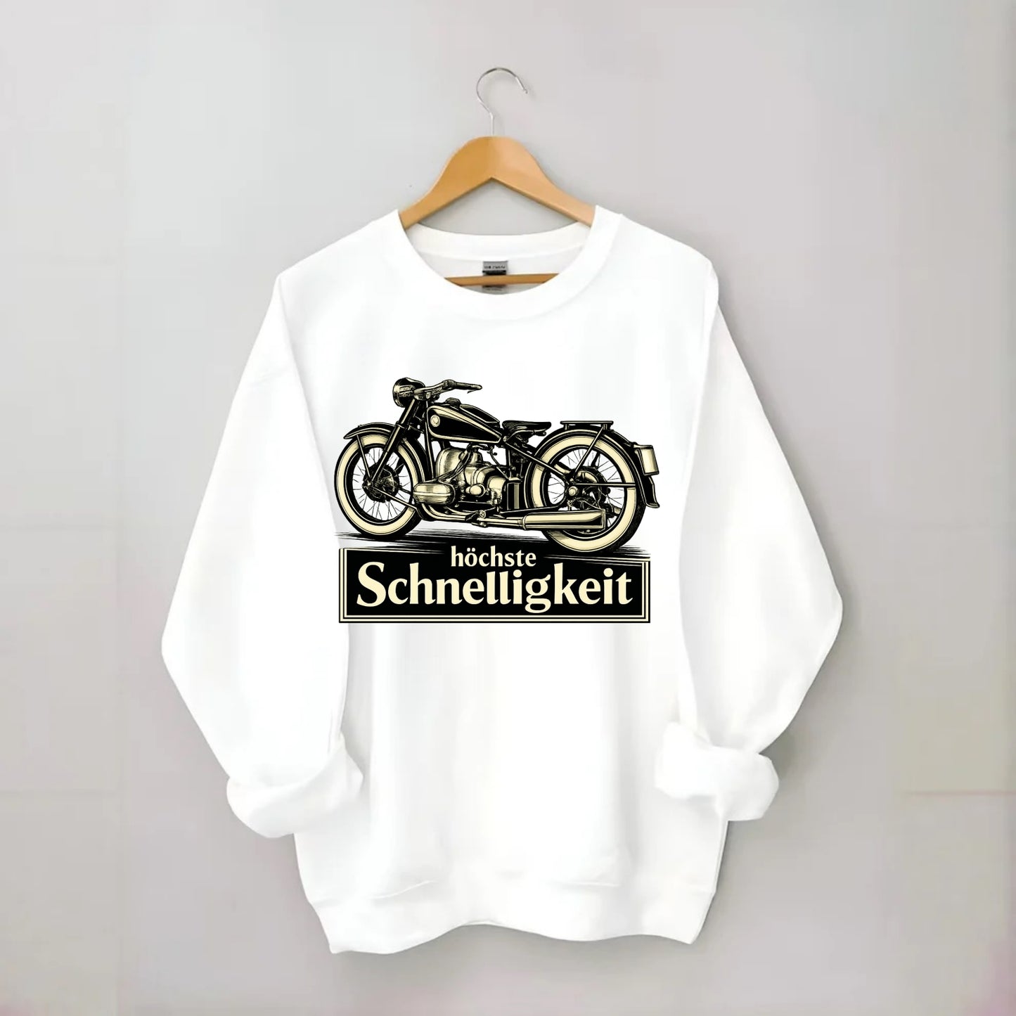 German Speed Motorcycle - Crewneck Sweatshirt - white