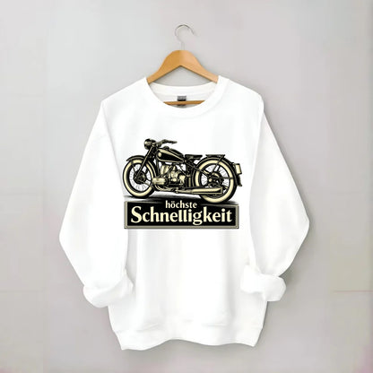German Speed Motorcycle - Crewneck Sweatshirt - white