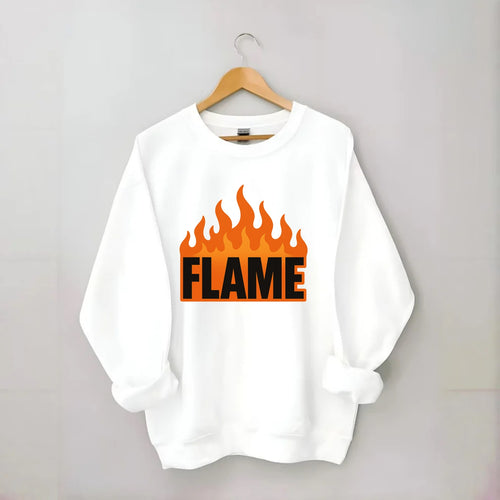 Bold typography design - FLAME - burning bright, passionate - Crewneck Sweatshirt