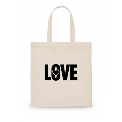 Bold typography design - "LOVE" - universal connection, heart centered - Tote Bag - white