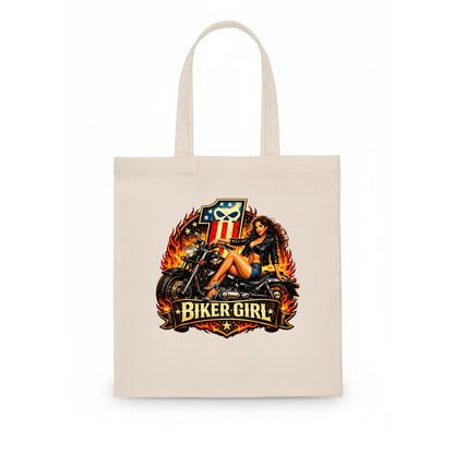 Vintage Biker Pin Up - Tote Bag - white