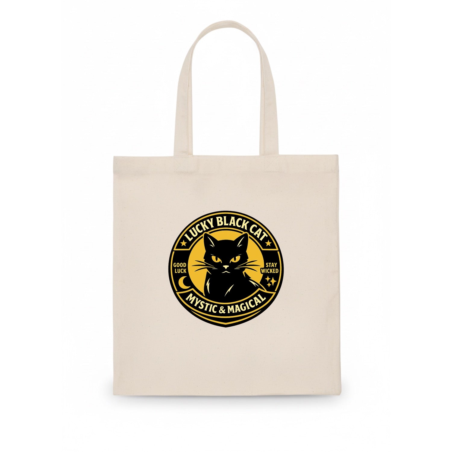 Mystic Feline Emblem - Tote Bag - white