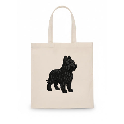 Briard - Black wavy coat embroidered herding pose - Tote Bag