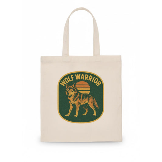 Wolf Warrior  - Tote Bag - white