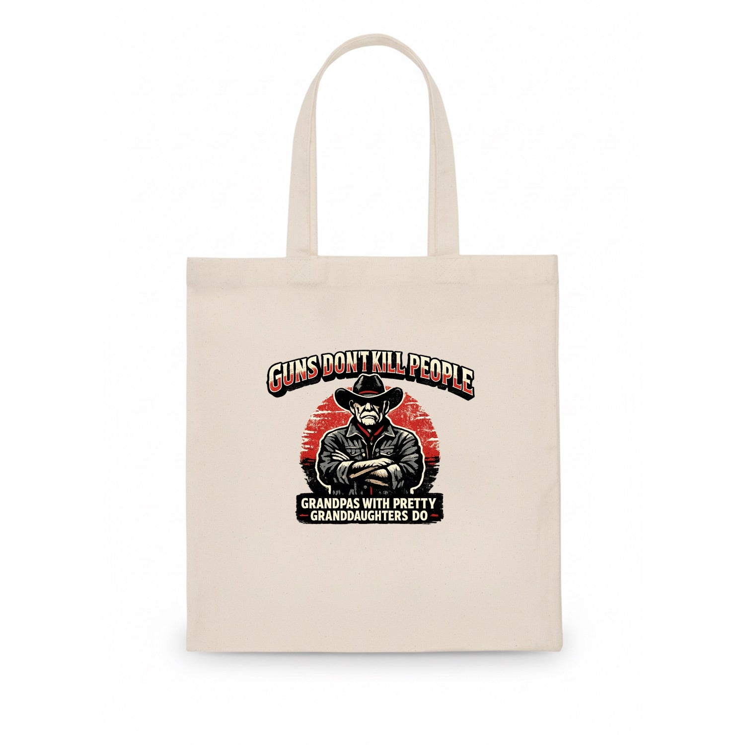 Grandpas Pretty Granddaughters - Cowboy - Tote Bag - white