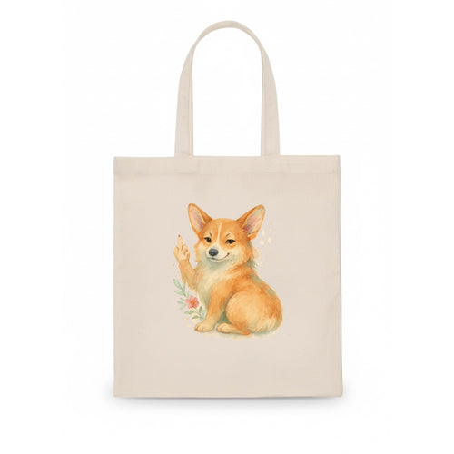 Corgi short legs and fluffy butt, one stubby paw up with sass - Tote Bag
