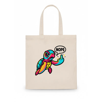 baby sea turtle swimming gracefully, one flipper extended sassily - Tote Bag - white