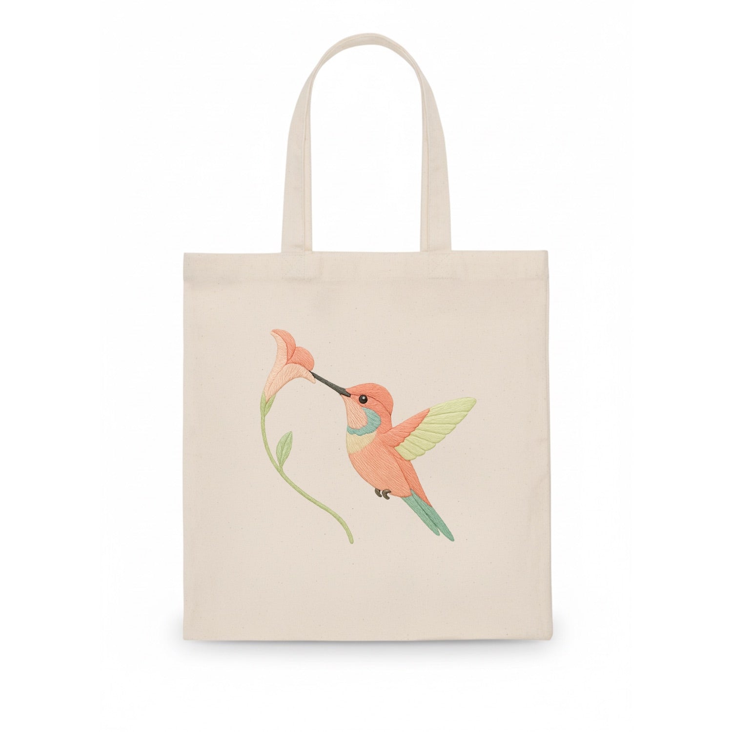 Coral Hummingbird - Tote Bag - white