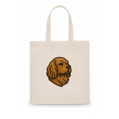 Sussex Spaniel - Golden liver embroidered low-set design - Tote Bag - white