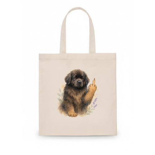 Newfoundland fluffy bear-like with webbed paws, massive gentle paw up - Tote Bag