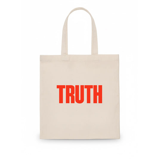 Bold typography design - "TRUTH" - honesty, reality - Tote Bag - white