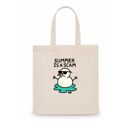 SUMMER IS A SCAM | Melting snowman in sunglasses - Tote Bag
