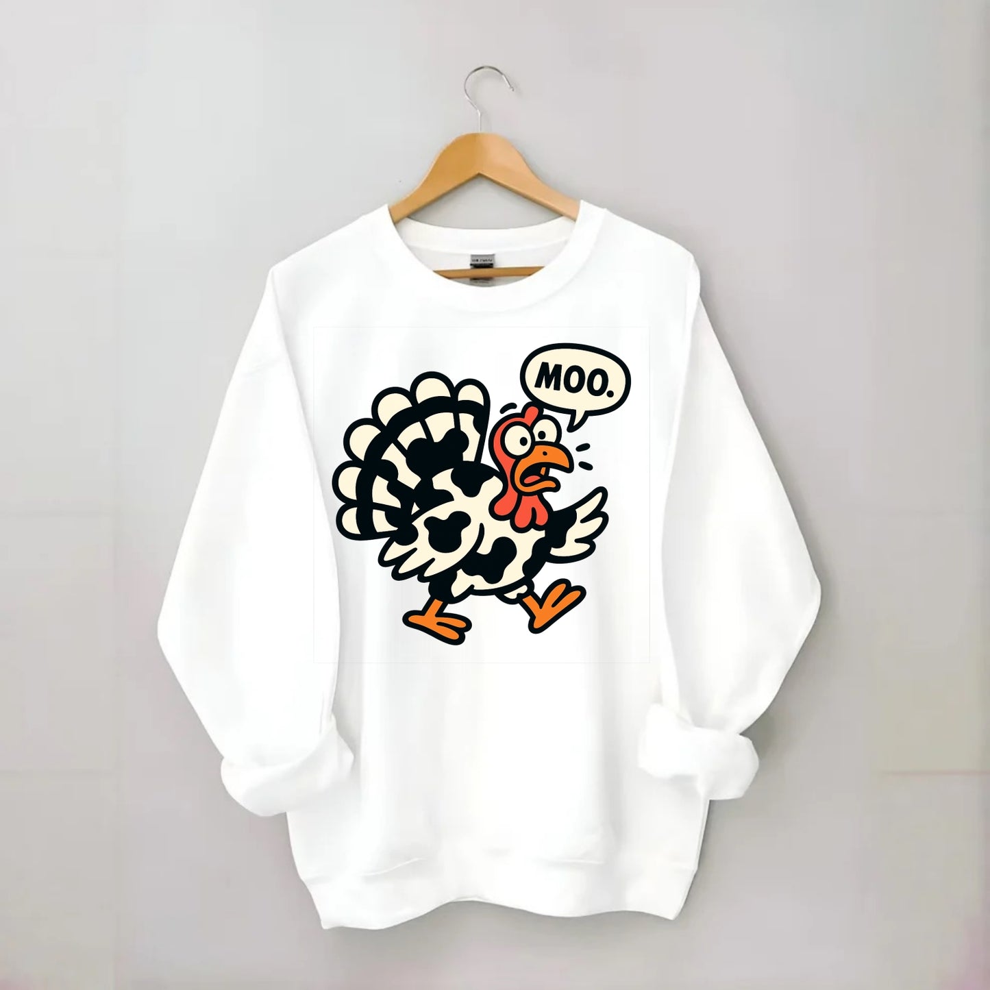 Mooing Turkey - Crewneck Sweatshirt - white