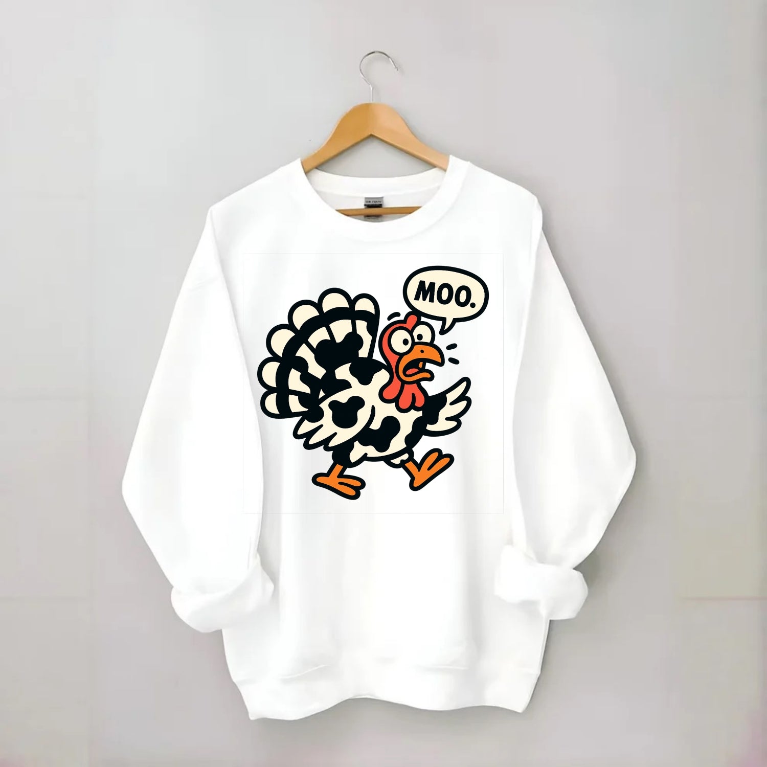 Mooing Turkey - Crewneck Sweatshirt - white