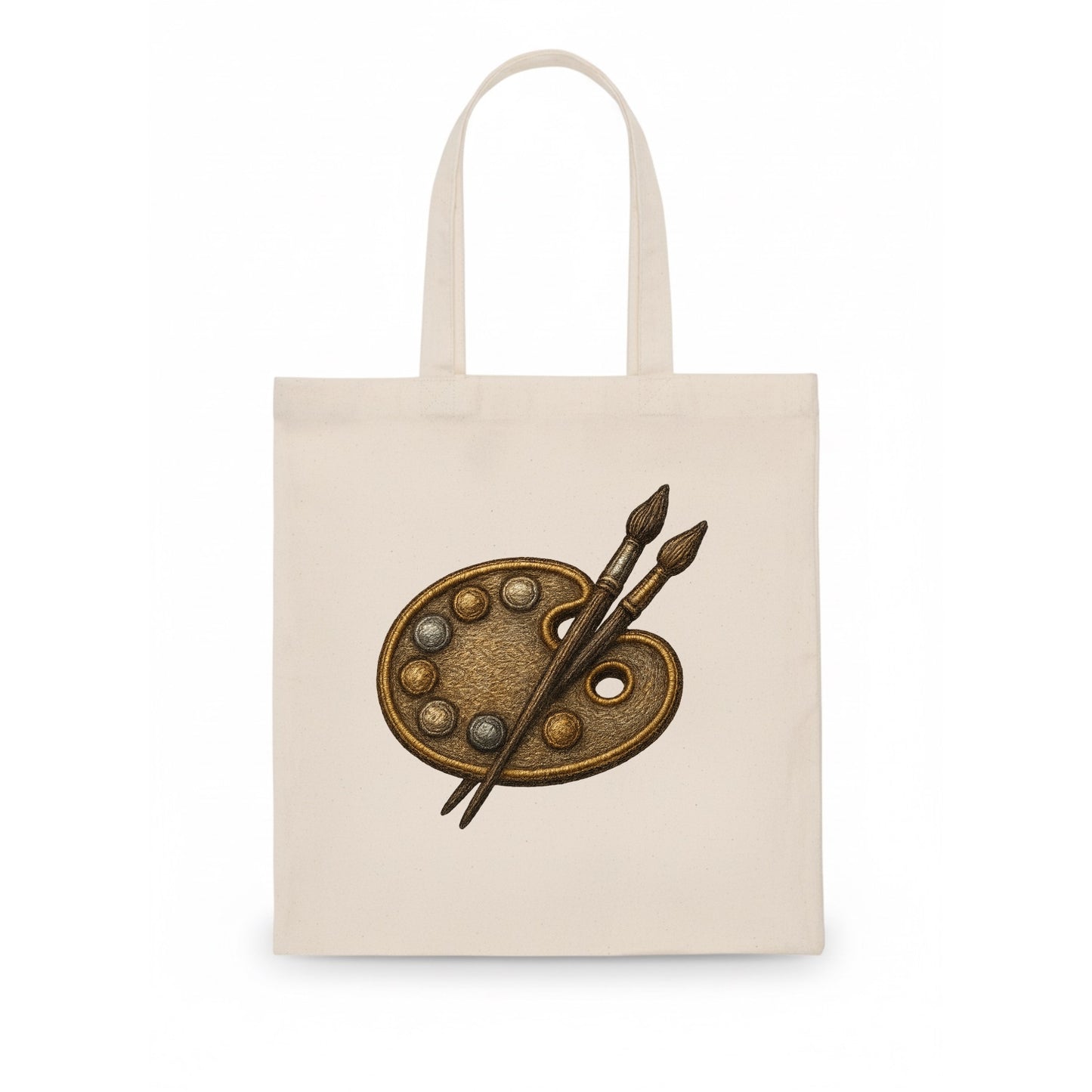 Artist palette with brushes - painter emblem - Tote Bag - white