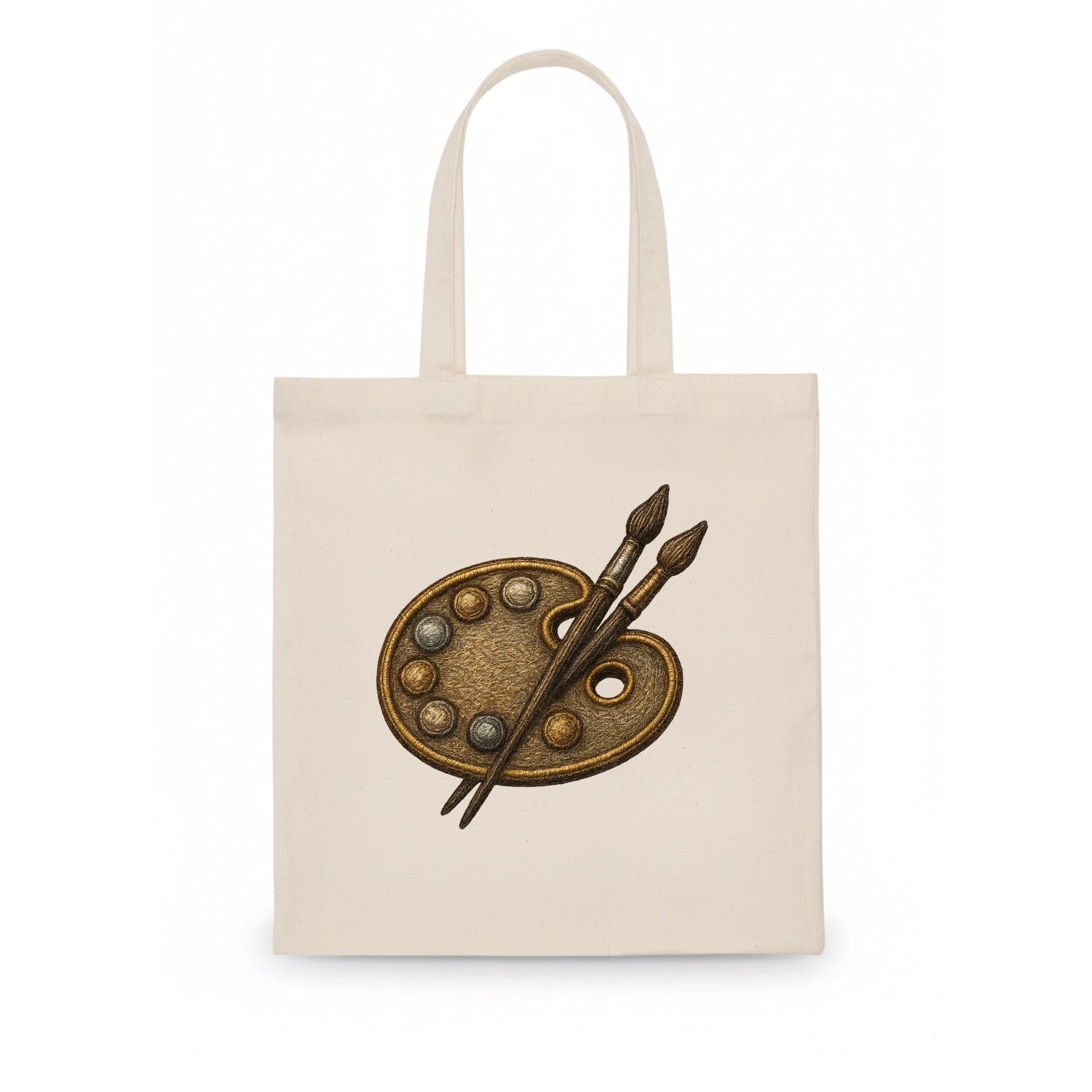 Artist palette with brushes - painter emblem - Tote Bag - white