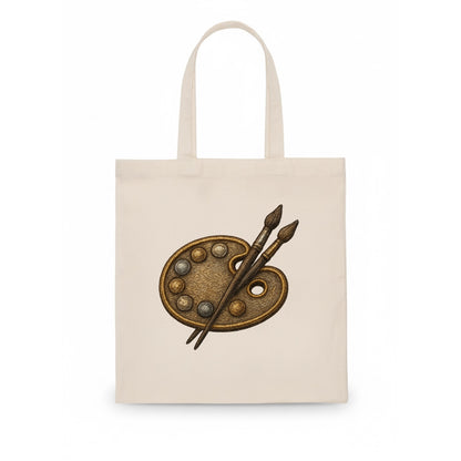 Artist palette with brushes - painter emblem - Tote Bag - white