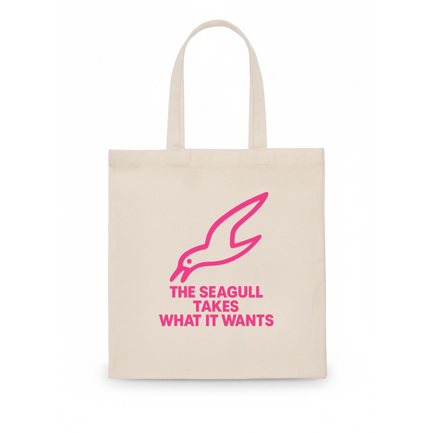 THE SEAGULL TAKES WHAT IT WANTS | Aggressive seagull diving down - Tote Bag - white