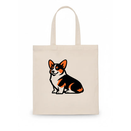 Tricolor Corgi Charm - Tote Bag - white