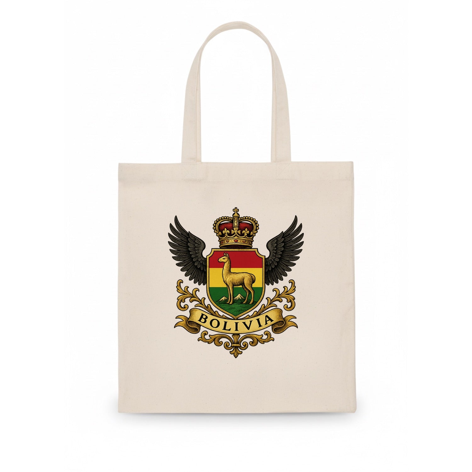 Bolivia Llama Emblem  - Tote Bag - white