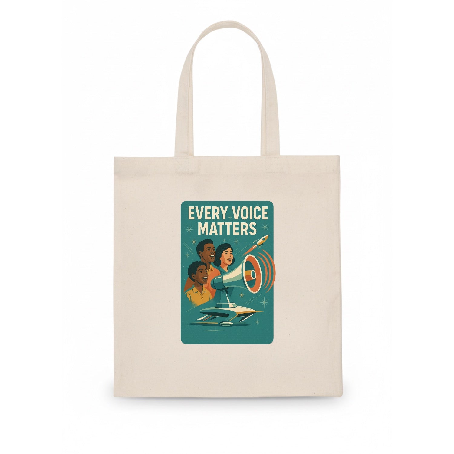 Diverse voices being heard and amplified - "Every Voice Matters" - inclusive society - Tote Bag - white