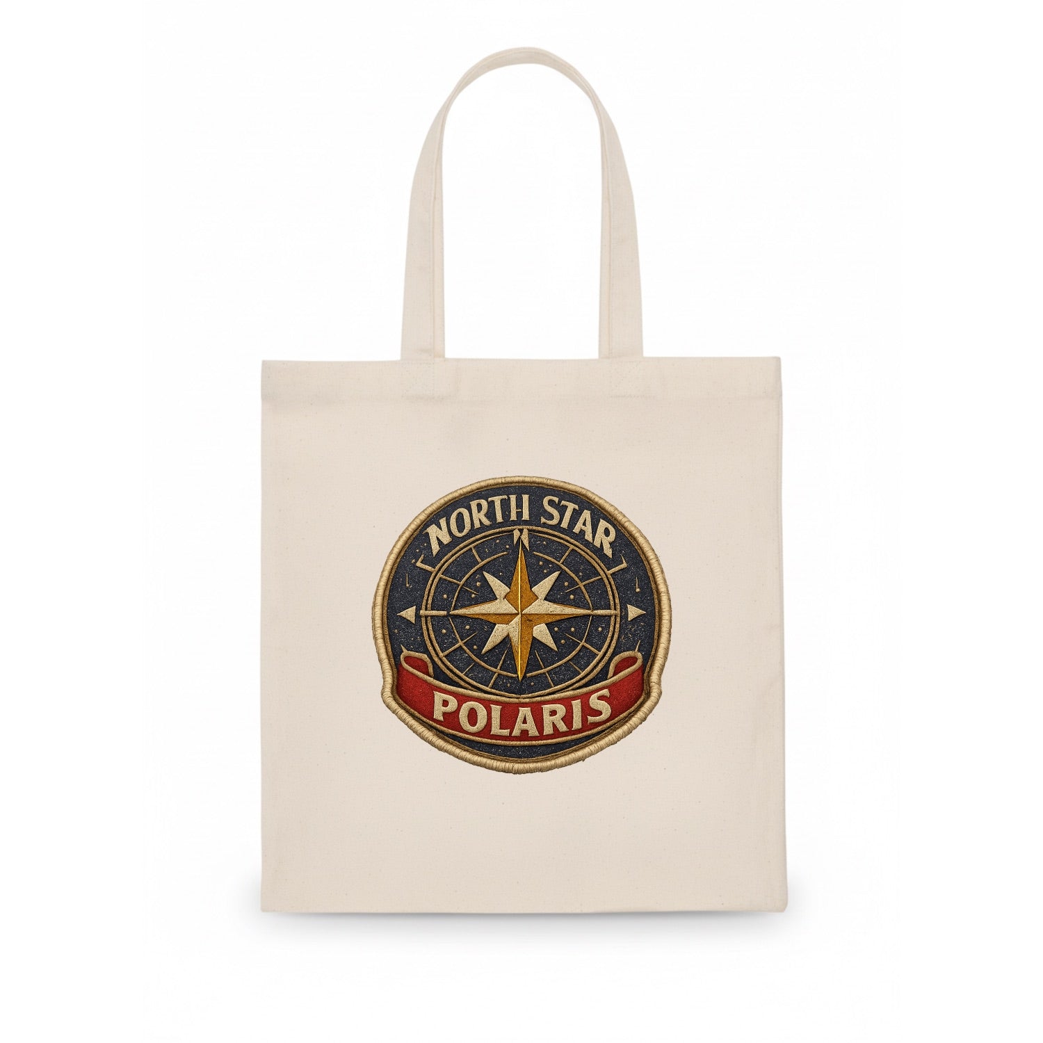 NORTH STAR POLARIS - guiding star in gold and white , navigation - Tote Bag - white