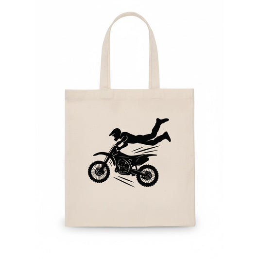 Motocross rider airborne trick - Tote Bag - white